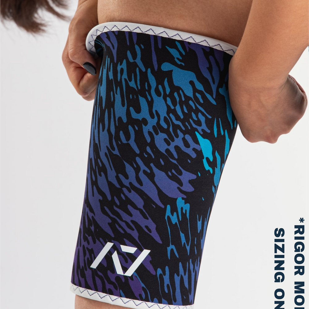 A7 IPF Approved Hourglass Knee Sleeves feature an hourglass-shaped centre taper fit to help provide knee compression while maintaining proper tightness around the calf and quad, offered in three stiffnesses (Flexi, Stiff and Rigor Mortis). Shop the full A7 Powerlifting IPF Approved Equipment collection. The IPF Approved Kit includes Powerlifting Singlet, A7 Meet Shirt, A7 Zebra Wrist Wraps and A7 Deadlift Socks. All A7 Powerlifting Equipment shipping to UK, Norway, Switzerland and Iceland.