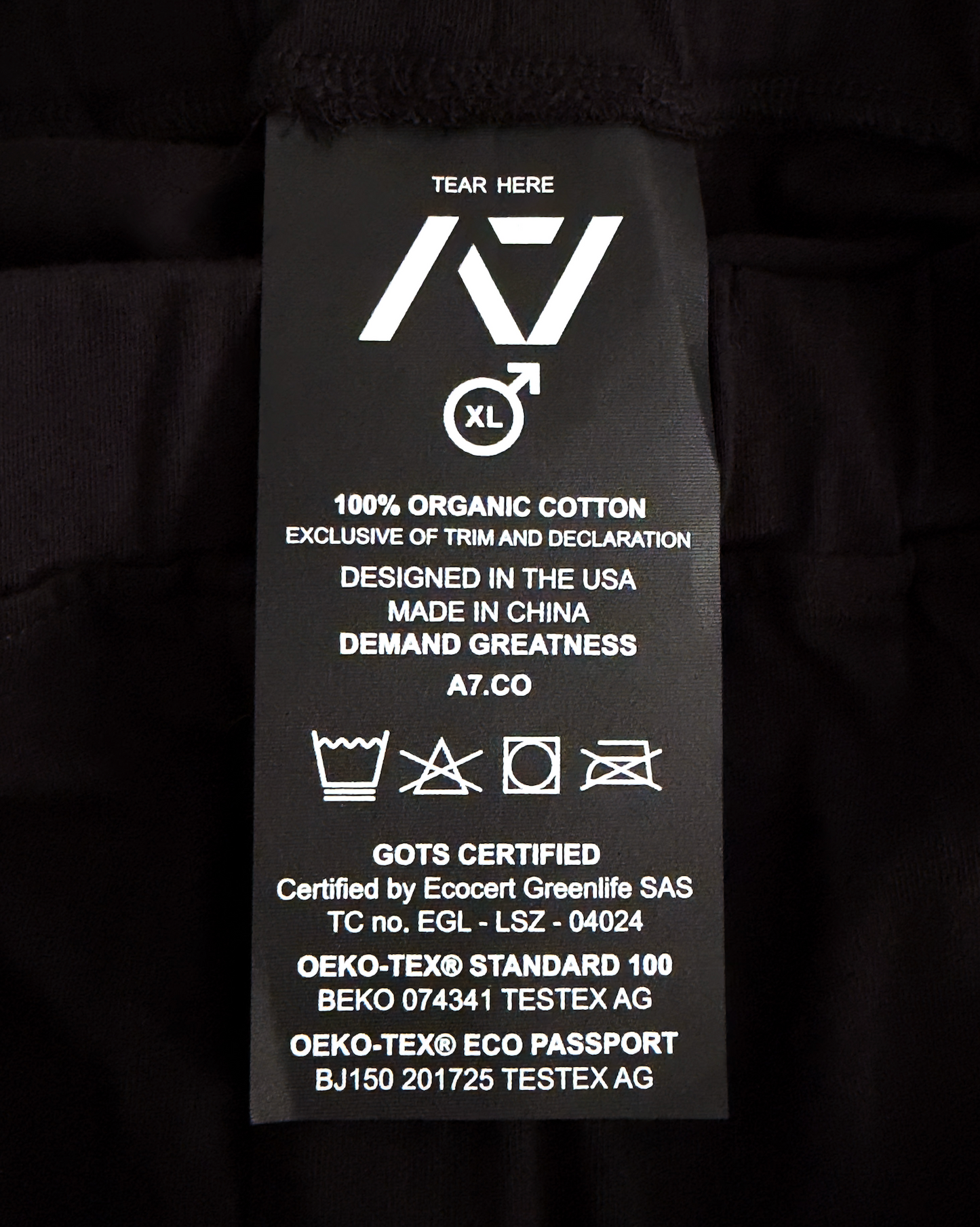 Demanding Greatness in every project we pursue. We went the extra mile to offer TRUE Organic Apparel; not just in the fabric or the dye, but in every detail in between. Our certifications reflect this commitment: GOTS ensures our fabrics are made from 100% genuine organic cotton, and OEKO-TEX guarantees that our dyes and printed artwork are free from harmful substances and chemicals throughout the entire production process. All A7 Powerlifting Equipment shipping to UK, Norway, Switzerland and Iceland.