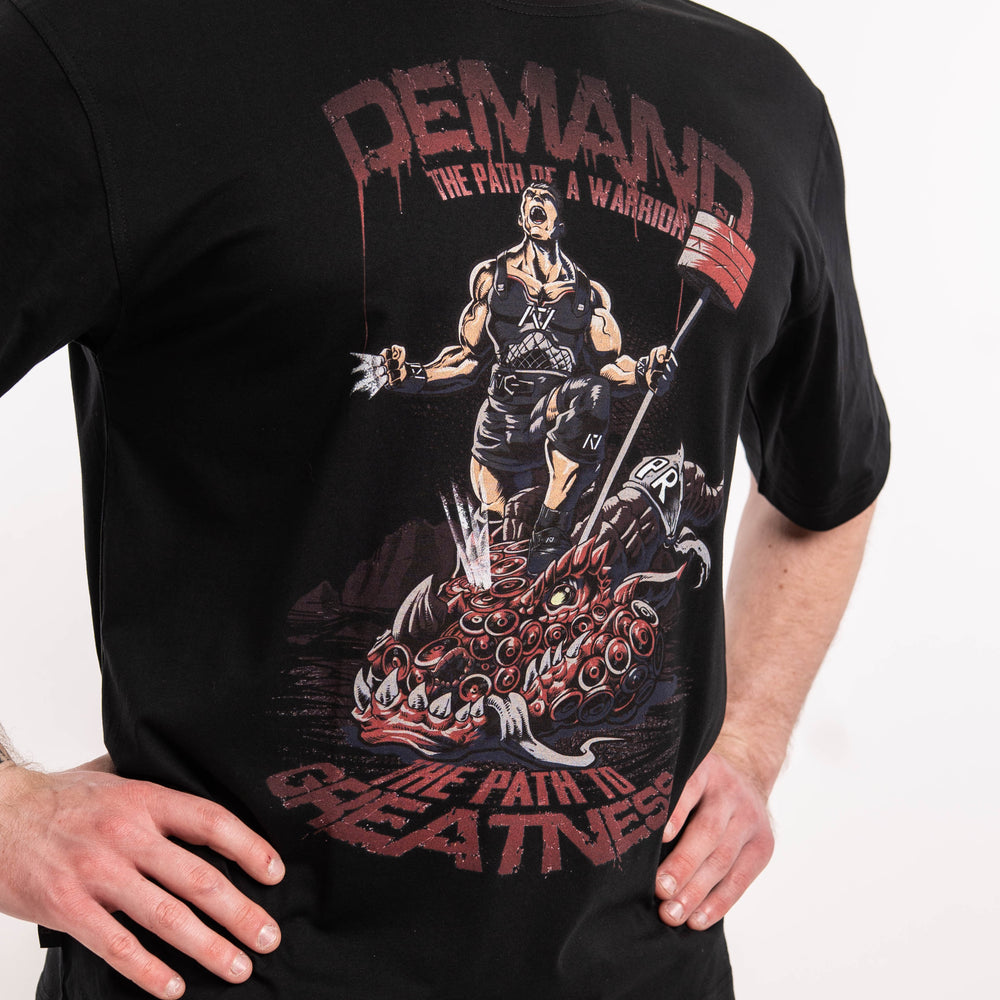 
                      
                        The Act of slaying the dragon is a symbol of conquering our deepest challenges, just like the pursuit of a new PR. This mythical warrior represents the focus, strength, and resilience needed to overcome the impossible. With each rep, we continue the fight to Demand Greatness. All A7 Powerlifting Equipment shipping to UK, Norway, Switzerland and Iceland.
                      
                    